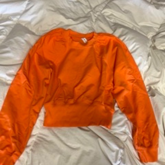 Lululemon LA Puff Sleeve Orange Crop Sweatshirt 4 - Picture 5 of 5